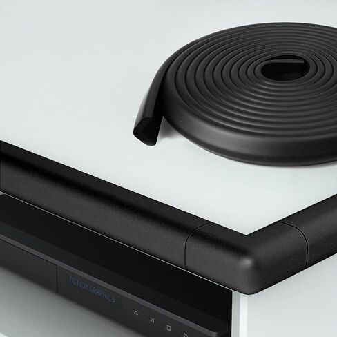 WENPENG Corner Edge Protector for Baby Proofing, Protective Foam Cushion(Large 16.4ft Edge 4 Corners), Child Safety Furniture Fireplace Corner Edge Bumper Guard, Soft NBR Rubber Foam, Black in Saudi Arabia