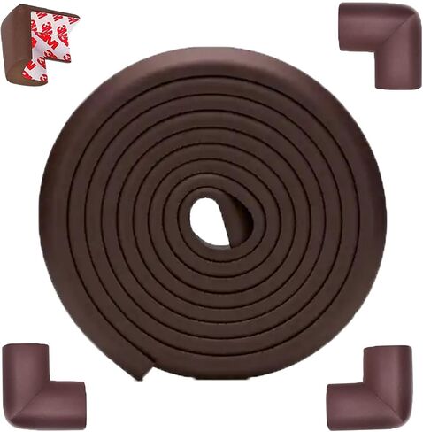 WENPENG Corner Edge Protector for Baby Proofing, Protective Foam Cushion(Large 16.4ft Edge 4 Corners), Child Safety Furniture Fireplace Corner Edge Bumper Guard, Soft NBR Rubber Foam, Black in Saudi Arabia