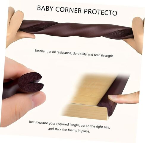 WENPENG Corner Edge Protector for Baby Proofing, Protective Foam Cushion(Large 16.4ft Edge 4 Corners), Child Safety Furniture Fireplace Corner Edge Bumper Guard, Soft NBR Rubber Foam, Black in Saudi Arabia