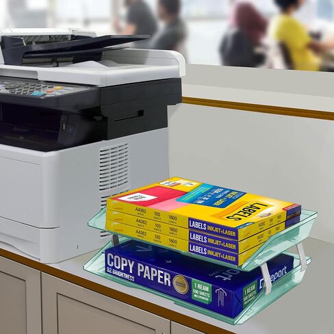 Acrimet Facility 2 Tier Letter Tray Side Load, Desktop File Organizer, Plastic (Clear Pink Color) in Saudi Arabia