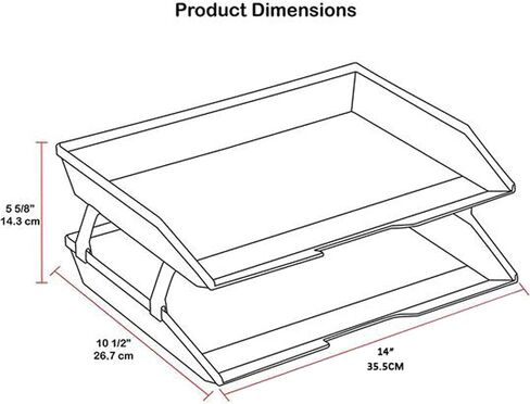 Acrimet Facility 2 Tier Letter Tray Side Load, Desktop File Organizer, Plastic (Clear Pink Color) in Saudi Arabia