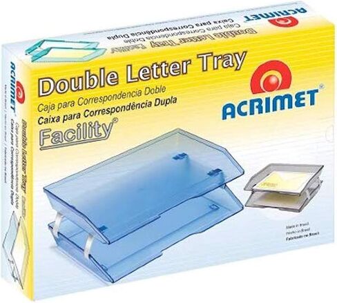 Acrimet Facility 2 Tier Letter Tray Side Load, Desktop File Organizer, Plastic (Clear Pink Color) in Saudi Arabia