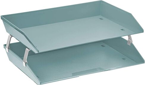 Acrimet Facility 2 Tier Letter Tray Side Load, Desktop File Organizer, Plastic (Clear Pink Color) in Saudi Arabia