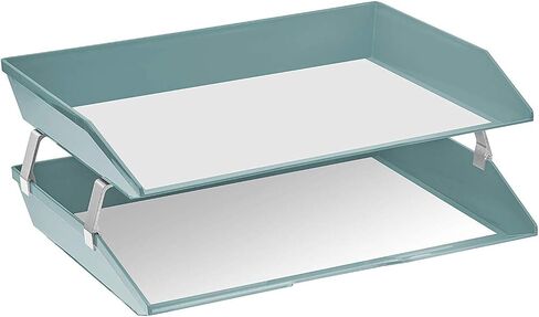 Acrimet Facility 2 Tier Letter Tray Side Load, Desktop File Organizer, Plastic (Clear Pink Color) in Saudi Arabia
