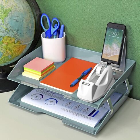 Acrimet Facility 2 Tier Letter Tray Side Load, Desktop File Organizer, Plastic (Clear Pink Color) in Saudi Arabia