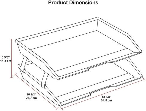 Acrimet Facility 2 Tier Letter Tray Side Load, Desktop File Organizer, Plastic (Clear Pink Color) in Saudi Arabia