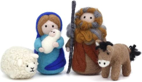ThinkThings Nativity Felting Kits,Needle Felting kit,Gift Needle Felting Kits for Beginners,Wool Felting Doll with DIY Instruction (8PCS Kits) in Saudi Arabia