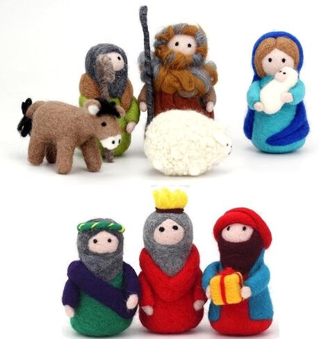 ThinkThings Nativity Felting Kits,Needle Felting kit,Gift Needle Felting Kits for Beginners,Wool Felting Doll with DIY Instruction (8PCS Kits) in Saudi Arabia