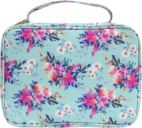 حافظة غطاء الكتاب المقدس للنساء مع جيب بسحاب وجيوب تنظيم داخلية تناسب الكتاب المقدس ذو الحجم القياسي 9.8 × 6.5 × 2.4 بوصة من نسيج الأزهار، هدية للأم in Kuwait