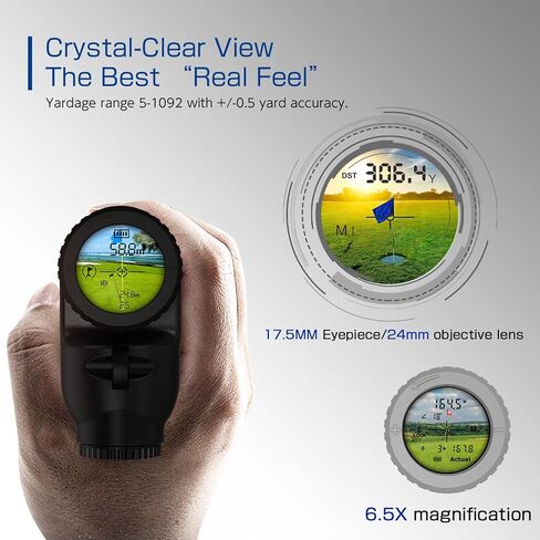 Golf Rangefinder with Slope, 1092 Yards Laser Range Finder Golfing 6X Magnification Flag Pole Locking Vibration, Golf Range Finders with High-Precisio Golf Accessories for Men in Kuwait