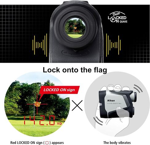 حزمة Nikon COOLSHOT 50i Golf Rangefinder (16760) مع 3 بطاريات CR2 إضافية وقطعة قماش للتنظيف - مقاومة للماء، مغناطيسية، تقنية قفل عصا العلم مع تعديل المنحدر - ملحقات الجولف للرجال in Saudi Arabia