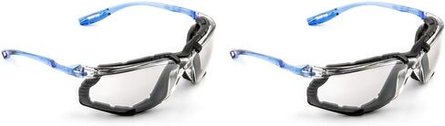 3M Safety Glasses, Virtua CCS, 1 Pair, ANSI Z87, Anti-Fog, Mirrored Lens, Blue Frame, Corded Ear Plug Control System- Pack of 20 in Kuwait