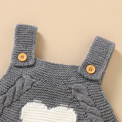 Neiwech Baby Boy Girl Romper 0-18 Months Heart Sleeveless Knit Jumpsuit Overalls Clothes for Newborn Infant in Saudi Arabia