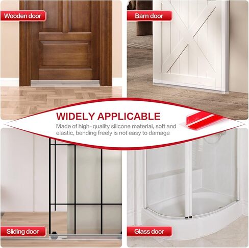 Dealsgogo Barn Door Seal 19.7 قدم، تجريد الباب من الطقس لأسفل وجانب الباب، سدادة مسودة الباب تستخدم لمنع الحشرات والجسيمات in Kuwait