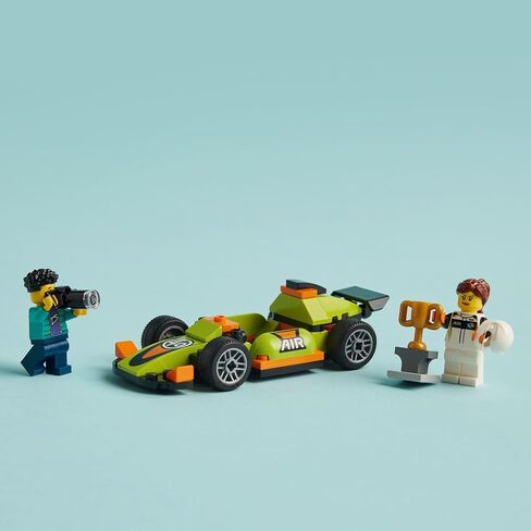 LEGO City Green Race Car Toy, Classic-Style Racing Vehicle, Small Toy Gift for Kids, Building Kit for Boys and Girls Ages 4 and Up, Photographer and Driver Minifigures, 60399 in Saudi Arabia