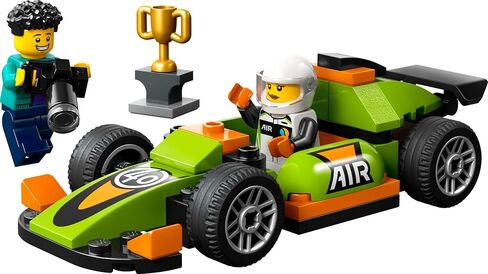 LEGO City Green Race Car Toy, Classic-Style Racing Vehicle, Small Toy Gift for Kids, Building Kit for Boys and Girls Ages 4 and Up, Photographer and Driver Minifigures, 60399 in Saudi Arabia