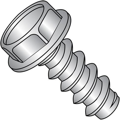 Small Parts 1008BW188 18-8 Stainless Steel Sheet Metal Screw, Plain Finish, Hex Washer Head, Hex Drive, Type B, #10-16 Thread Size, 1/2" Length (Pack of 50) in Saudi Arabia