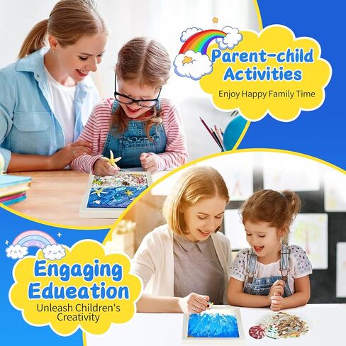 DIY Your Own Beach Arts and Crafts Painting Kit, Kids Arts &Crafts Supplies, DIY Picture Frame Creativity Art Toys Gifts for Boys&Girls, Arts and Crafts Activities for Kid 4 5 6 7 8 10 11 12 Year Old in Kuwait