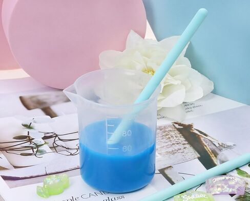 Penta Angel Silicone Stir Sticks 2Pcs Colorful Reusable Resin Stirring Rods for Epoxy Liquid Paint Facial Make Up Mixing Craft DIY (14cm, Sky Blue) in Saudi Arabia