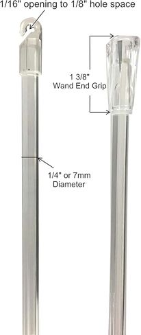استبدال عصا الإمالة العمياء الشفافة بطول 24 بوصة مع خطاف وقبضة (عبوة من قطعتين) in Kuwait