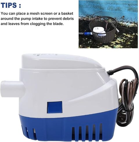Yuelianart Auto Bilge Pump,1100GPH 12v 1/8" Outlet Dia. Automatic Bilge Pump,Built-in Auto Float Switch Submersible Pump for Boat (1100GPH) in Saudi Arabia