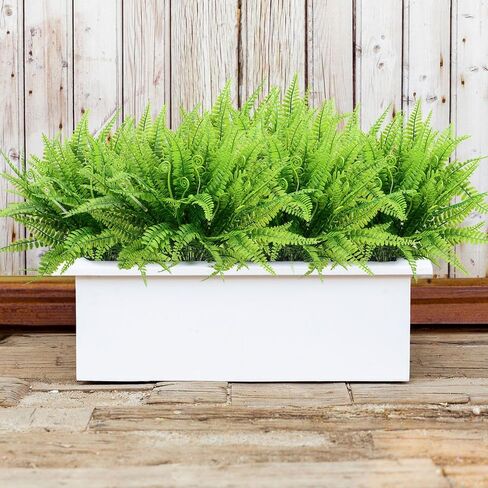 DVGUN 12 Bundles Artificial Plants Boston Fern Fake Bushes Artificial Shrubs Greenery Plastic Outdoor UV Resistant Faux Ferns in Kuwait