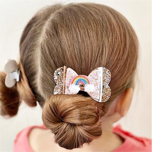 New Glitter Gold Bows Hair Clip For Girls, Baby Girl Toddler Clips, Hair Accessories.(FJ98) (Gold butterfly) in Kuwait