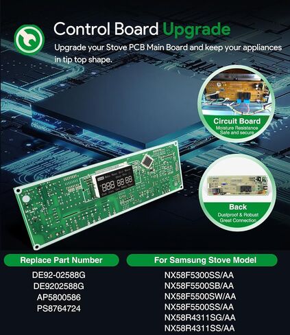 بديل لجهاز Samsung DE92-02588G Assy PCB Main، لوحة تحكم الموقد NX58F5300SS NX58F5500SB NX58F5500SW NX58F5500SS DE9202588G in Saudi Arabia