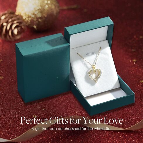LAVALE Moissanite Diamond Necklaces for Women, Engraved 'Forever & Always' Gifts for Women Mom Her Girlfriend, Elegant 14K Gold Heart Necklace Anniversary Birthday Gifts for Women in Saudi Arabia