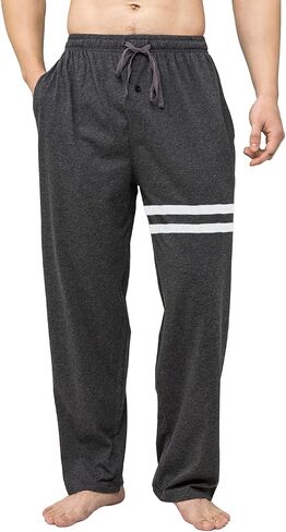 Bintangor Men's Sleep Pajama Pants 100% Cotton Knit Elastic Waistband Lounge Wear Long in Saudi Arabia