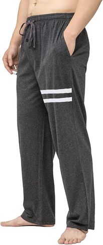 Bintangor Men's Sleep Pajama Pants 100% Cotton Knit Elastic Waistband Lounge Wear Long in Saudi Arabia