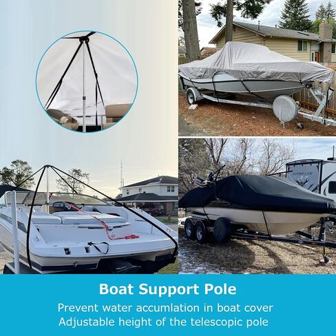 KOMCLUB 2 Pack Pontoon Boat Cover Support System Adjustable Boat Cover Support Poles for Extension Telescopic Support Pole Height of 22.4"-51.2" Poles for Boat Cover with Webbing Strap Weight Bag in Saudi Arabia