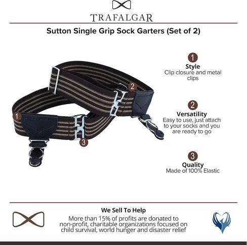 Trafalgar Men's Sutton Single Grip Sock Garters (Set of 2) in Saudi Arabia
