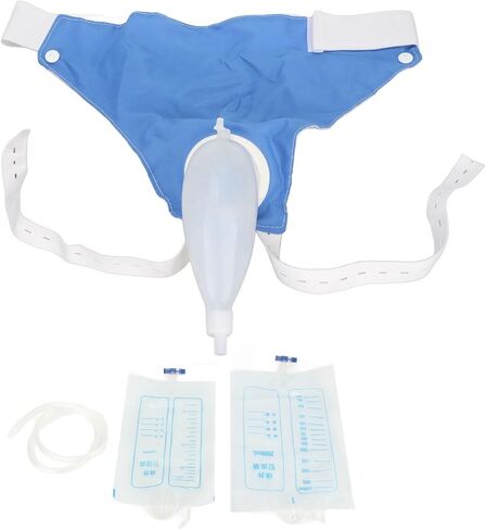 Urine Collector, Silicone Urine Connector Wearable Urine Bag with Pee Catheter Duct 1000ML 2000ML Travel Incontinence Bags Male Urinals for Men Elderly Urinary Incontinence Bedridden Patients in Saudi Arabia