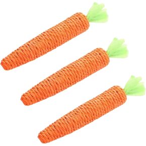3 Pack Cat Chew Toys for Teething Orange Carrot Cat Chew Rope Toys Teething Aid for Indoor Kittens in Saudi Arabia