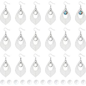 UNICRAFTALE 30 مجموعة من الفولاذ المقاوم للصدأ على شكل دمعة متدلية لصنع مجموعات من الأقراط المتدلية على شكل قبة فارغة وخطاطيف أذن شفافة مع كابوشون زجاجي وإعدادات كابوشون زجاجية لصنع المجوهرات in Kuwait