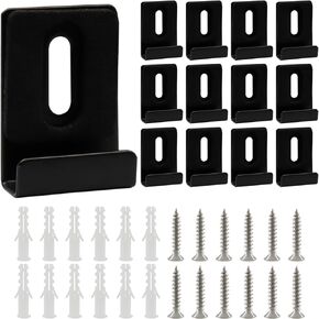 BokWin 6 Pack 3/4 Inch Metal Mirror Clips, Heavy Duty Black Mirror Hanger Clip with Screws for Wall Mounting, Frameless Mirror Installation, Billboard Displays and Tile Display Hardware Kits in Saudi Arabia