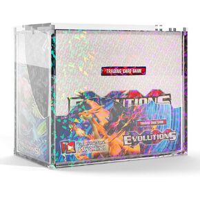 علبة عرض أكريليك من PKMN ETB Elite Trainer مع رقائق معدنية ثلاثية الأبعاد | صندوق تجميع حزم وبطاقات التداول اللامعة من TCG | حافظة حماية سميكة للغاية 5 مم + مغناطيس N52 - قصاصات ثلاثية الأبعاد قزحية الألوان in Kuwait