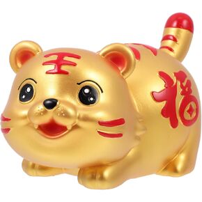 YARDWE Home Decor Kids Animal Coin Bank Coin Bank Zodiac Tiger الشكل الحيوان تمثال الخنزير البنك لعيد ميلاد 2022 السنة الصينية الجديدة الديكور الجدول الذهبي للأطفال بنك المال ديكور المنزل الطفل in Kuwait