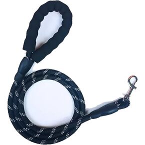 2M Reflective Dog Training Lead - 1.2cm Thick Anti-Slip P-Rope Leash - Heavy Duty Nylon No-Pull Chain Collar - Night Safety Walking Lead for Medium/Large Dogs (Black) in Saudi Arabia