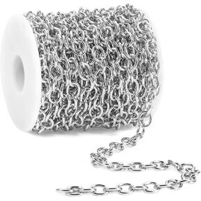 BORUINIE 33 Feet Gold Plated Rolo Chains Textured Oval Link Aluminum Chain Roll Bulk for DIY Necklace Jewelry Making in Saudi Arabia