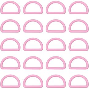 ONLYKXY 20pcs 1 Inch Colorful Semi Circular D Ring Plastic Buckle Loop Multipurpose Hanging Hook Clips for Belts Bags Purse in Saudi Arabia