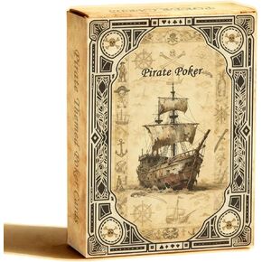 أوراق اللعب، بطاقات البوكر ذات الطراز القديم، بطاقة لعب تحتوي على 54 رسمًا توضيحيًا فريدًا، سلسلة القرصان رقم 10، تصميم بنمط مضاد للانزلاق على الوجهين، مناسبة للتجميع والهدايا. in Kuwait