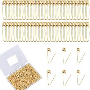 500 قطعة دبابيس أمان متنوعة، 0.91 بوصة دبابيس أمان صغيرة للملابس سلك فولاذي مطلي بالنيكل دبوس دهن شديد التحمل لخياطة اللحف والحرف اليدوية وتثبيت الملابس (ذهبي) in Kuwait