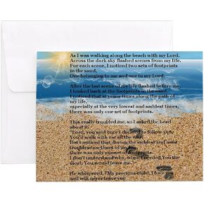 CafePress Footprints In The Sand Notecards (مجموعة من 20) 4.25 بوصة × 5.5 بوصة، 10 عبوات in Kuwait