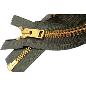 ZipperStop Wholesale Authorized Distributor YKK®Sale 25" Extra Heavy Duty Jacket Zipper (Special Custom) YKK #10 Brass Separating ~ Color 567 Olive Green (1 Zipper/Pack) in Saudi Arabia