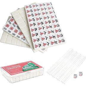 Mini Chinese Mahjong for Travel,144 Pcs Pink Mahjong Tile Set Cute,Portable Travel Mahjong Game for Beginners,Enthusiasts,Outdoor Fun|Complete Mahjong Game Set in Saudi Arabia