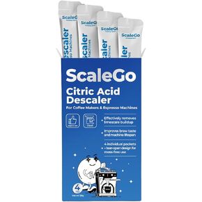 Coffee Machine Cleaner & Descaler | Citric Acid Descaling Powder | Pre-measured Package for Mess-Free Use & Storage | Removes Limescale | Compatible with Keurig, Nespresso, Breville | 4 Uses in Saudi Arabia