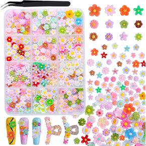 300 قطعة سحر زهرة الراتنج، 3D صغيرة ديزي زهرة الكاميليا الخرز كبوشن مسطح الزينة للحرف اليدوية مختلطة لطيف الربيع الزهور الزينة لمسمار الفن سكرابوكينغ مشبك الشعر حالة الهاتف DIY in Kuwait