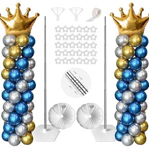 طقم عمود بالونات مكون من 2، حامل بالونات قابل للتعديل مقاس 80 بوصة، عمود برج بالونات مع هيكل معدني تلسكوبي قابل لإعادة الاستخدام لحفلات الزفاف، وأعياد الميلاد، وحفلات استقبال المولود الجديد، وتزيين حفلات التخرج in Kuwait